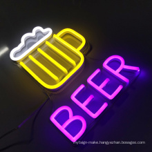 Wholesale wall mounted beer sign custom led neon sign unbreakable neon letter sign for bar restaurant